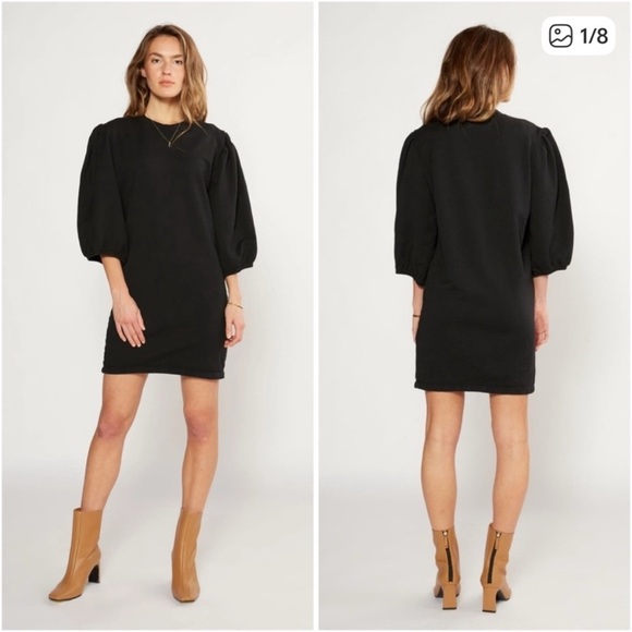 Etica Dresses & Skirts - Etica Elegant Black Puff Sleeve Dress